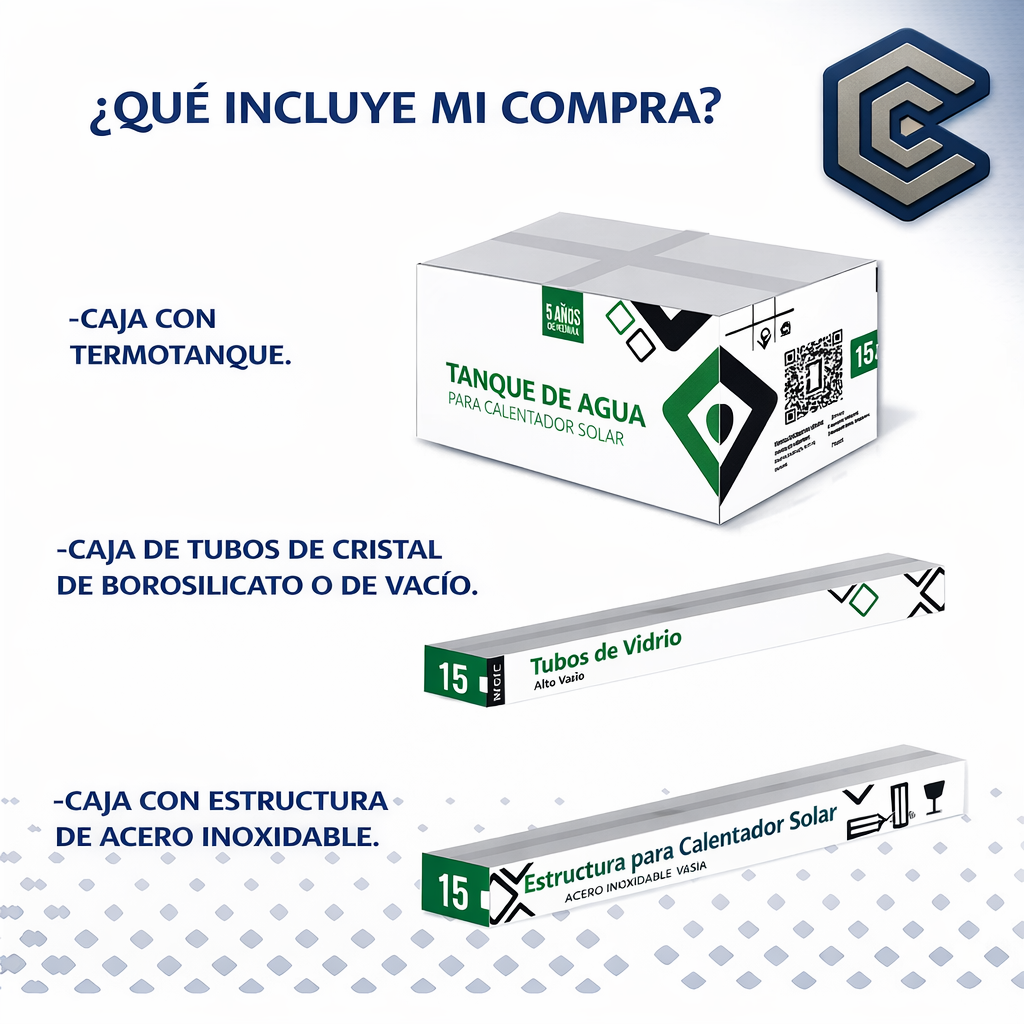 Calentador Solar MEVI ECO 12 Tubos 120L Baja Presión