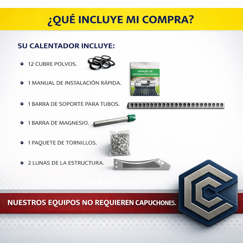 Calentador Solar MEVI ECO 12 Tubos 120L Baja Presión