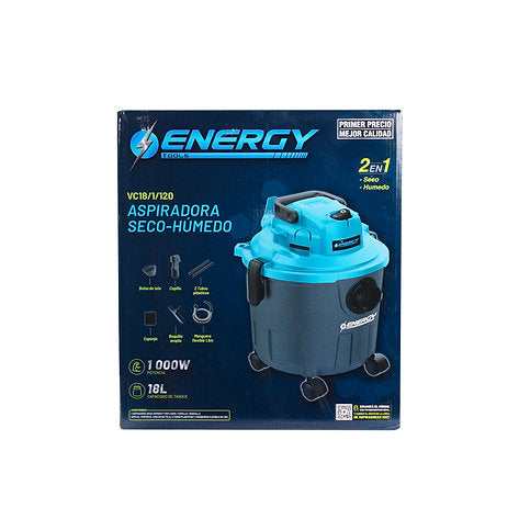 Aspiradora seco-húmedo 18 L 1000 W