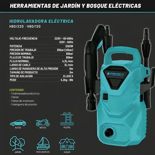 Hidrolavadora eléctrica Energy H80/120 1200 W