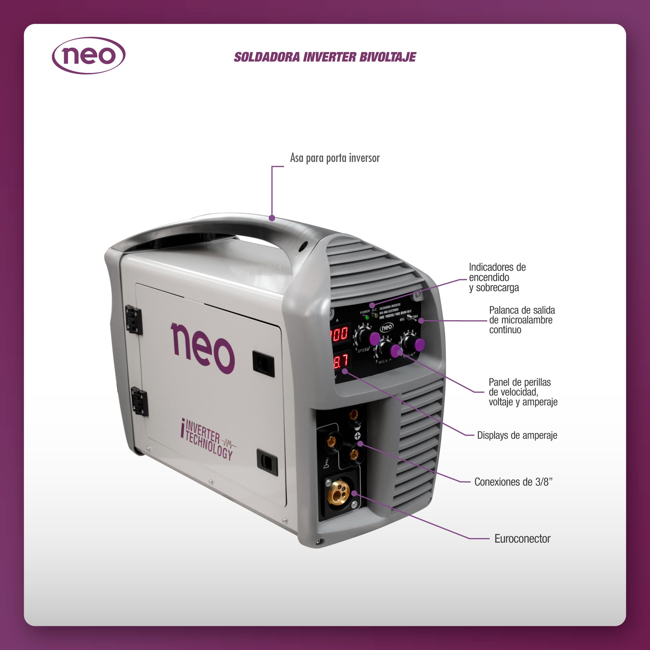 Soldadora Inversor 250 A Microalambre y Electrodo – Alta Versatilidad