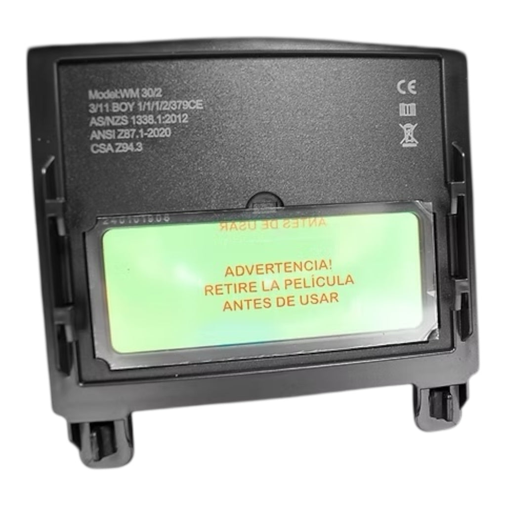 Máscara De Soldar Fotosensible 90x35mm Marca Energy Color Negro